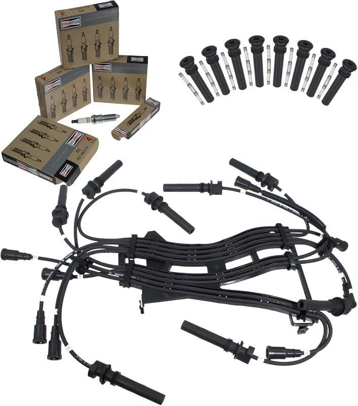 APDTY tune-up kit with spark plugs wires and coil-on-plug boots