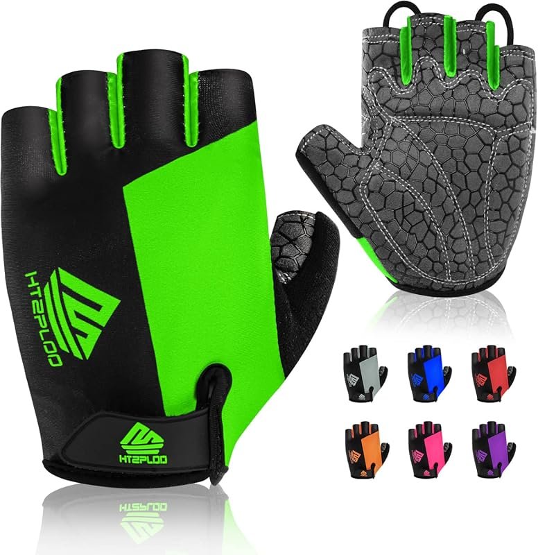 Lightweight half-finger cycling gloves with padded anti-slip palm