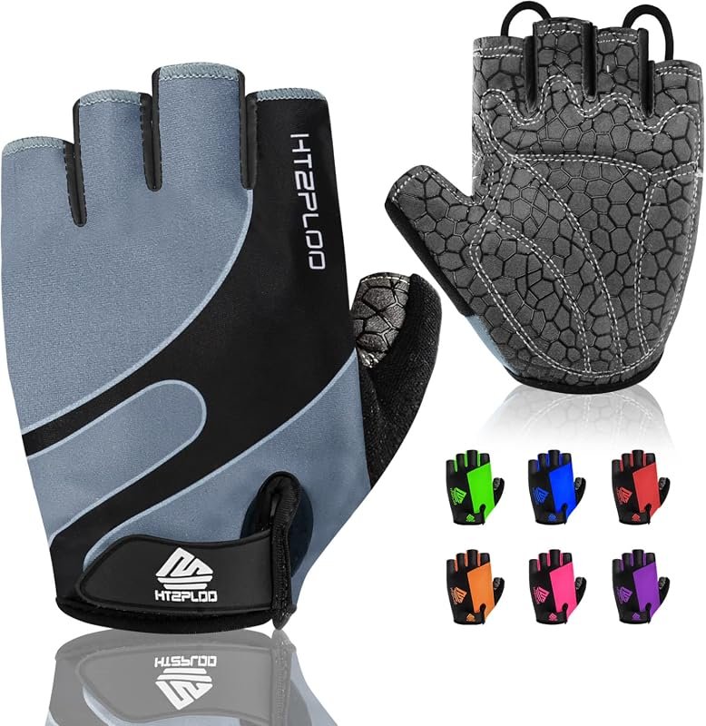 Lightweight half-finger cycling gloves with anti-slip palm padding