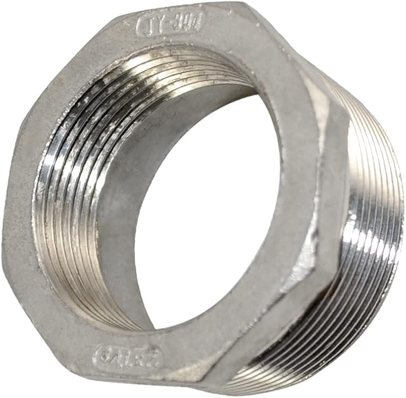 Stainless steel 304 1-1/2-inch NPT reducer hex bushing