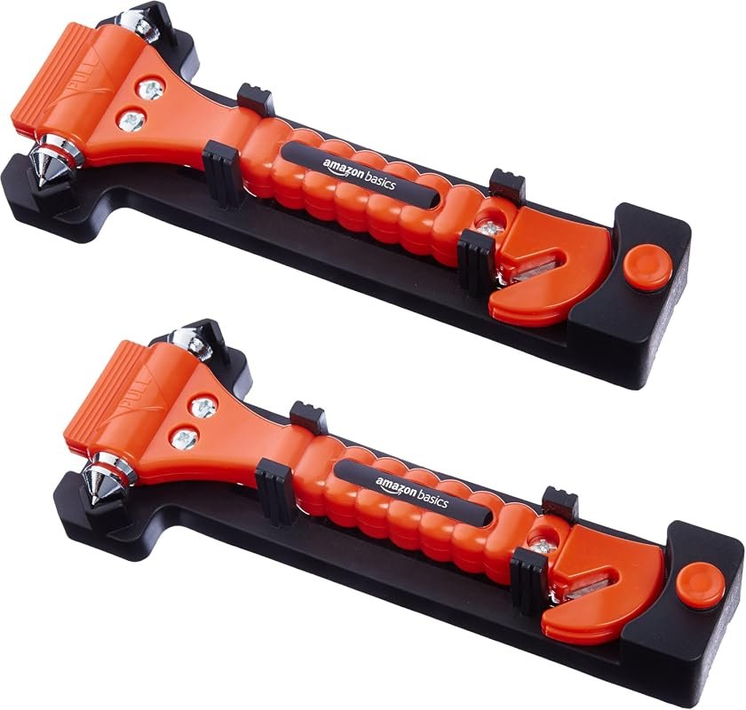 Amazon Basics Emergency Escape Tool with Window Breaker and Seatbelt Cutter