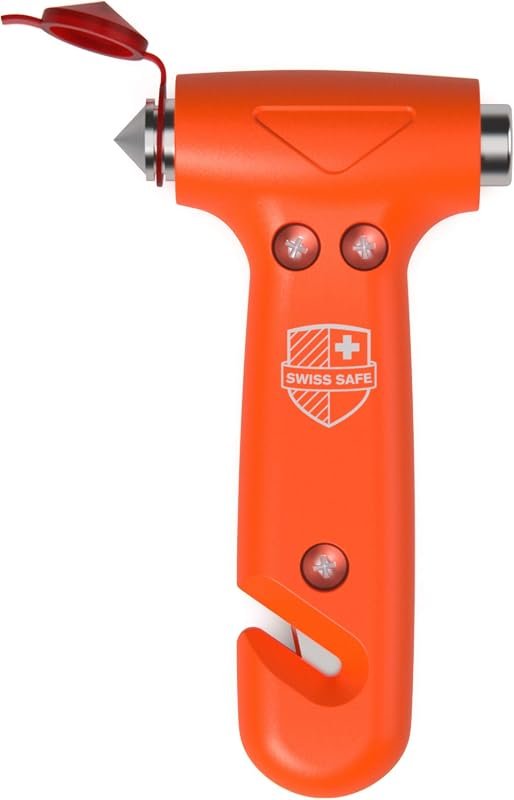 Swiss Safe 5-in-1 Car Safety Hammer with Glow-in-the-Dark Feature