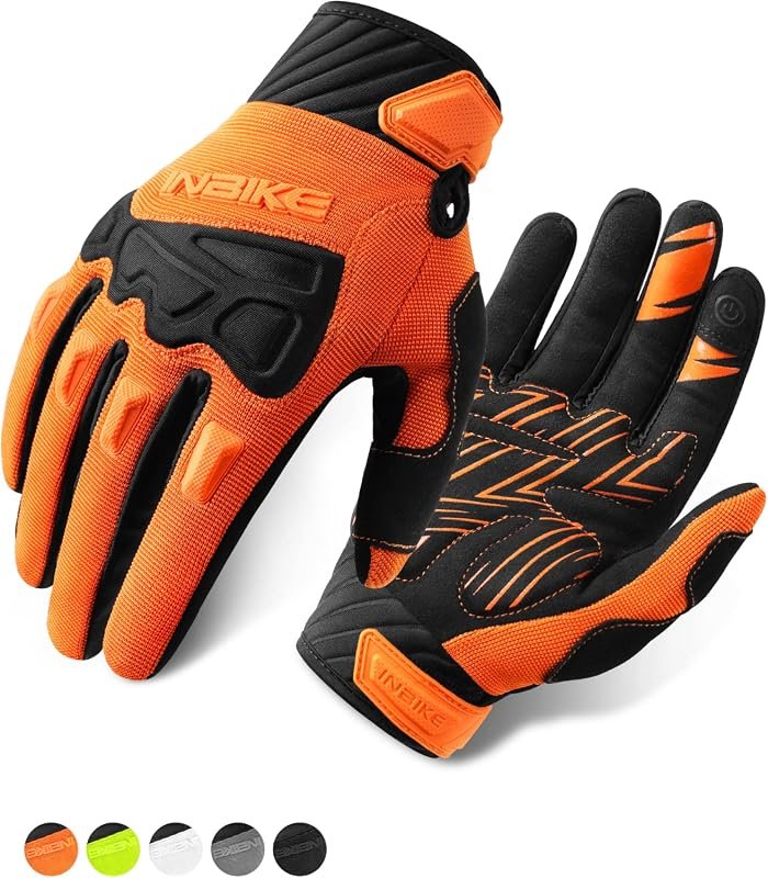 INBIKE mountain bike gloves with knuckle guard and touchscreen fingers