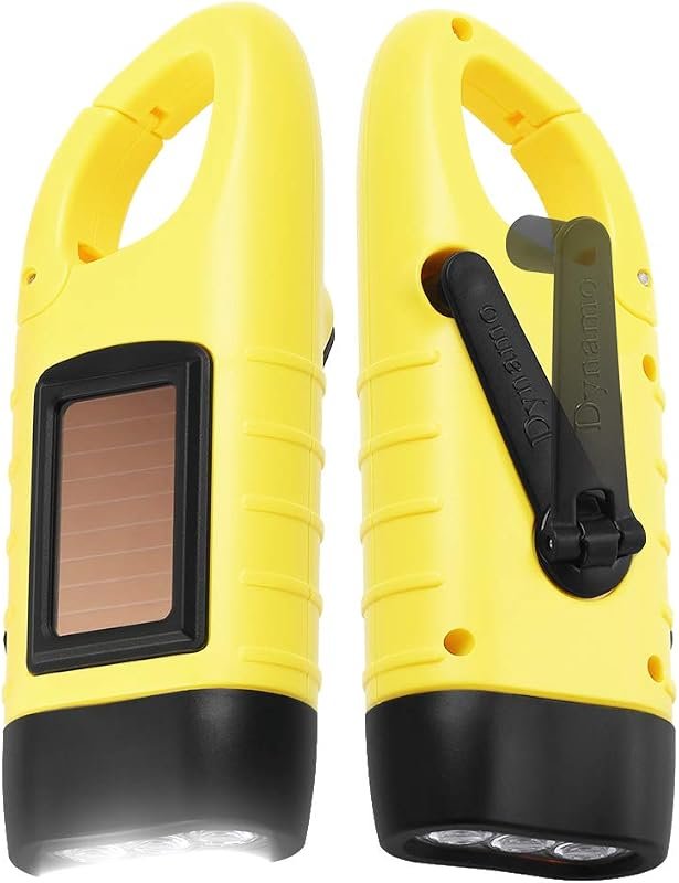 Simpeak two-pack green hand crank solar emergency flashlights