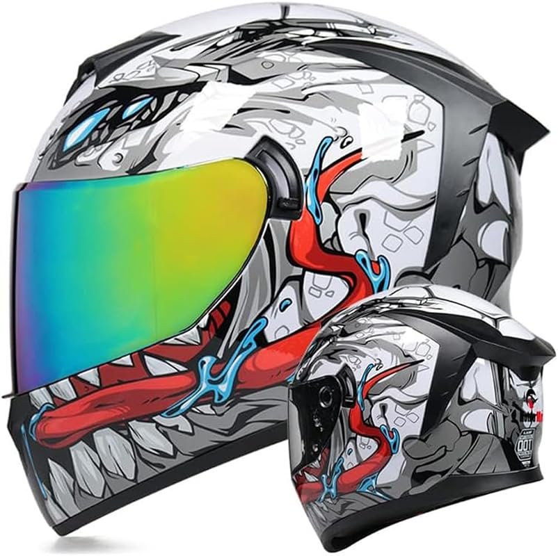 Unisex adult full face motorcycle helmet
