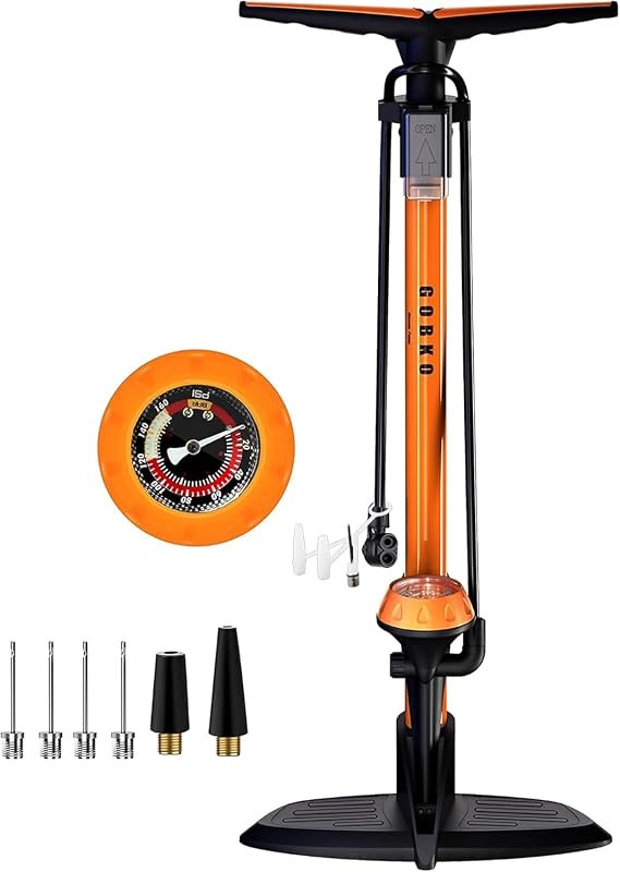 GOBKO bike floor pump with gauge