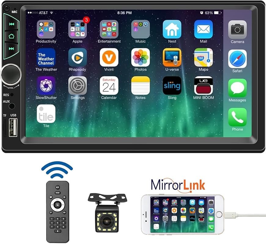 Leadfan 7-inch double-DIN touchscreen car stereo