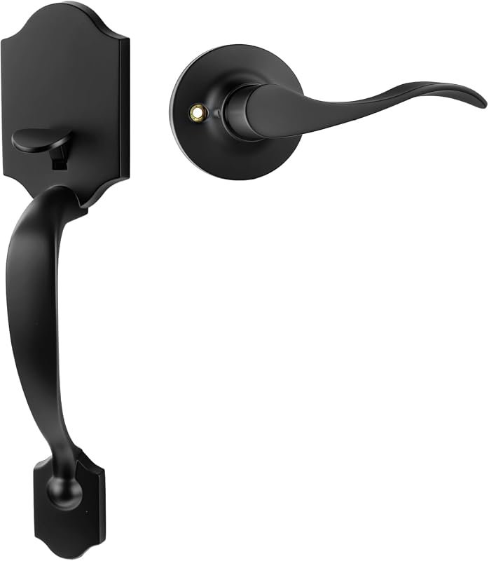 Goldenwarm matte black front door handle