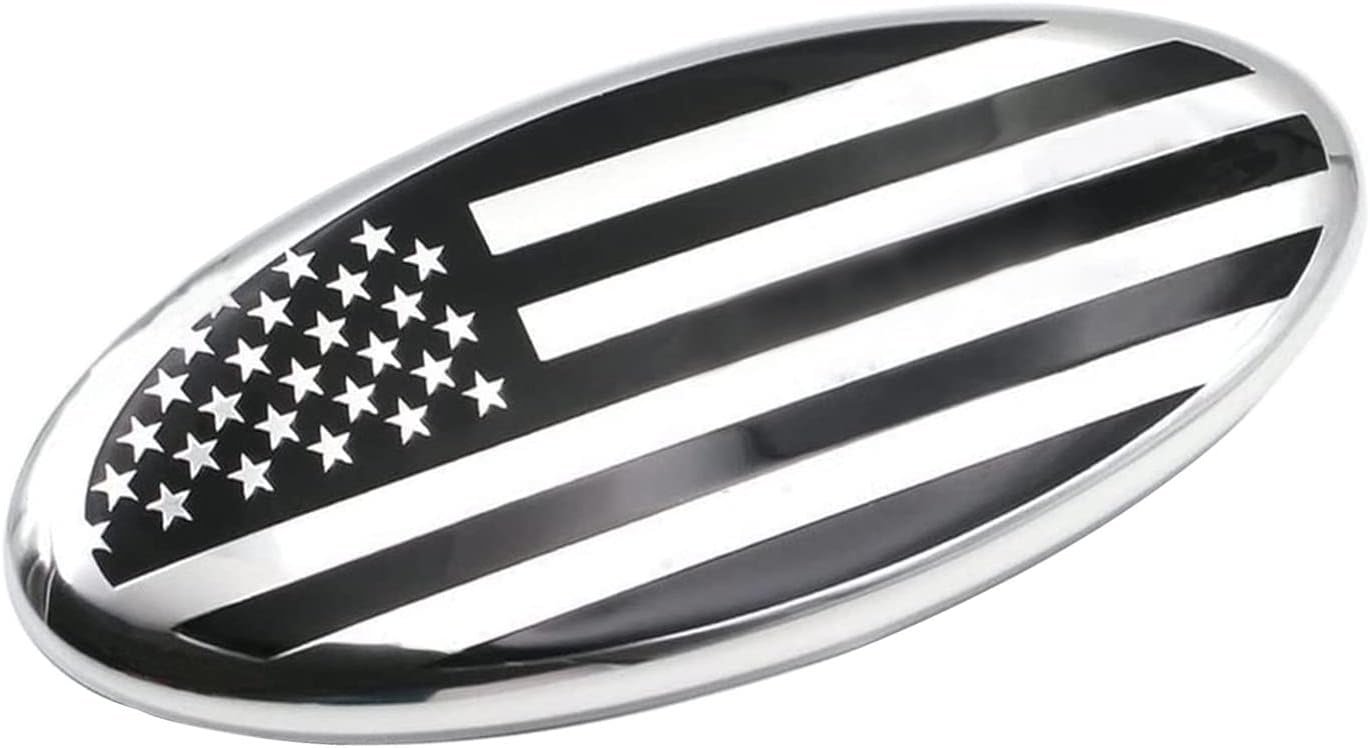 Silver 7-Inch American Flag Badge