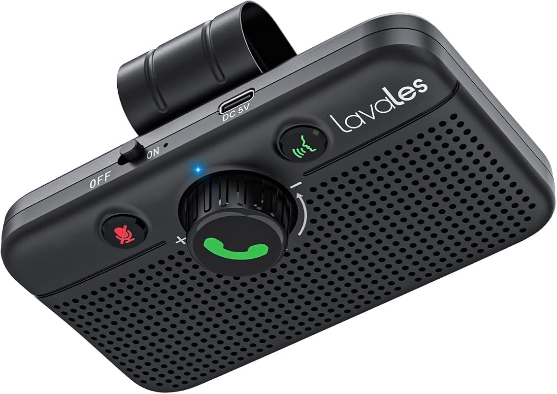Bluetooth 6.0 car speakerphone with visor clip