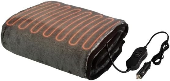 Stalwart 12V Heated Car Blanket in Carbon Gray