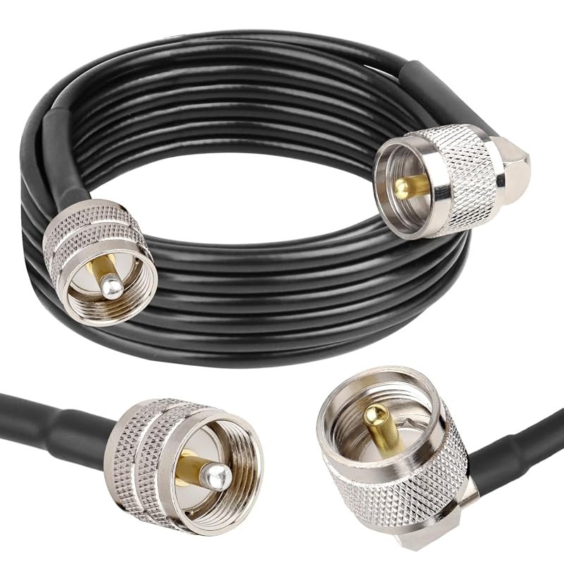 MOOKEERF RG58 CB coax cable with right-angle PL-259 connectors