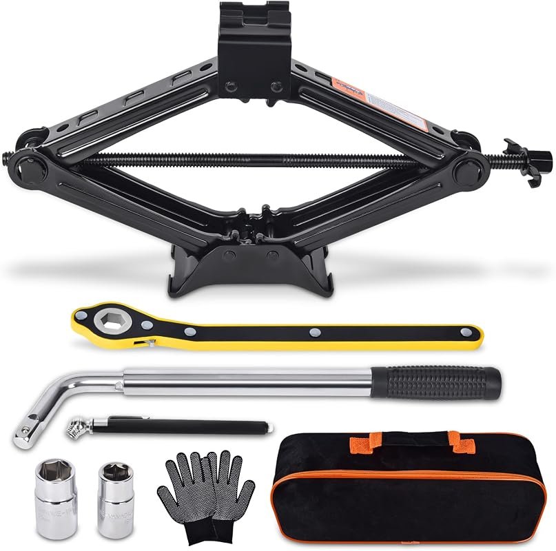 2-Ton Scissor Car Jack Tire Changing Kit