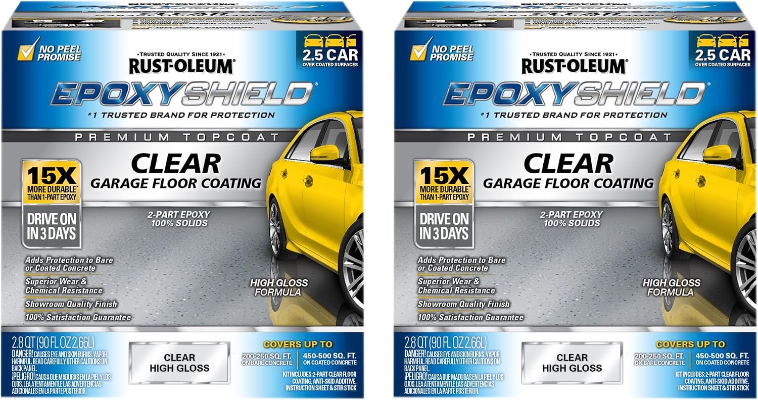 Rust-Oleum EpoxyShield Gloss Clear Garage Floor Coating Kit