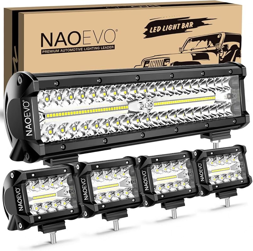 NAOEVO 12-Inch LED Light Bar with Four Pods