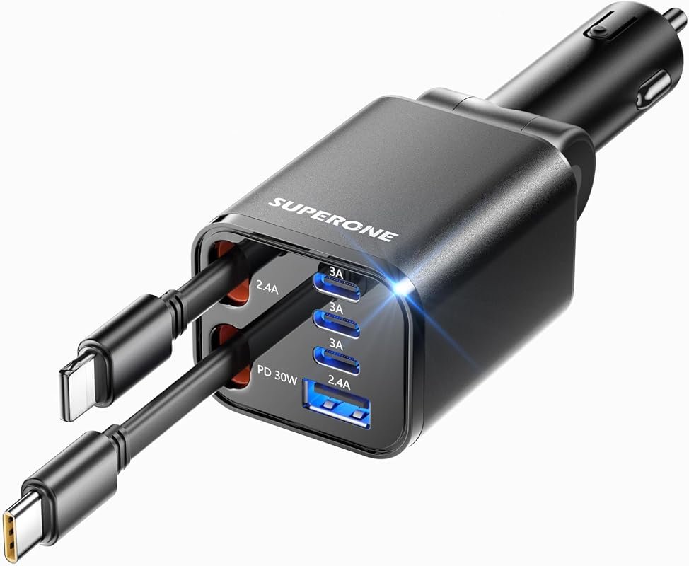 SUPERONE 99W Retractable Car Charger