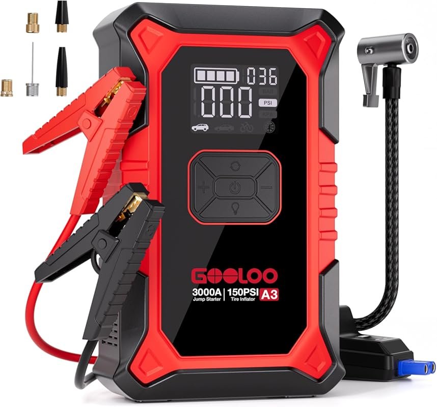 GOOLOO A3 jump starter with air compressor