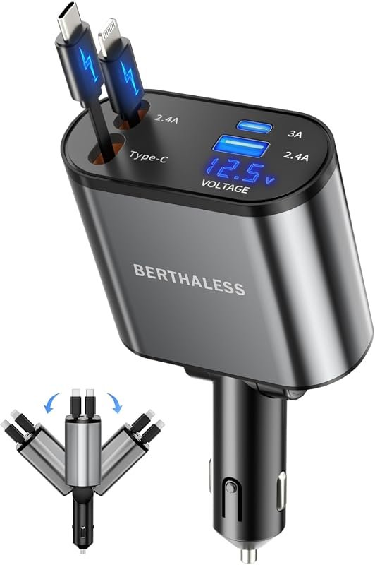 4-in-1 Retractable Car Charger