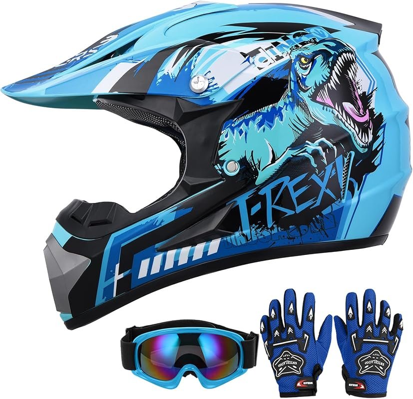 OUMURS youth full-face dirt bike helmet with goggles
