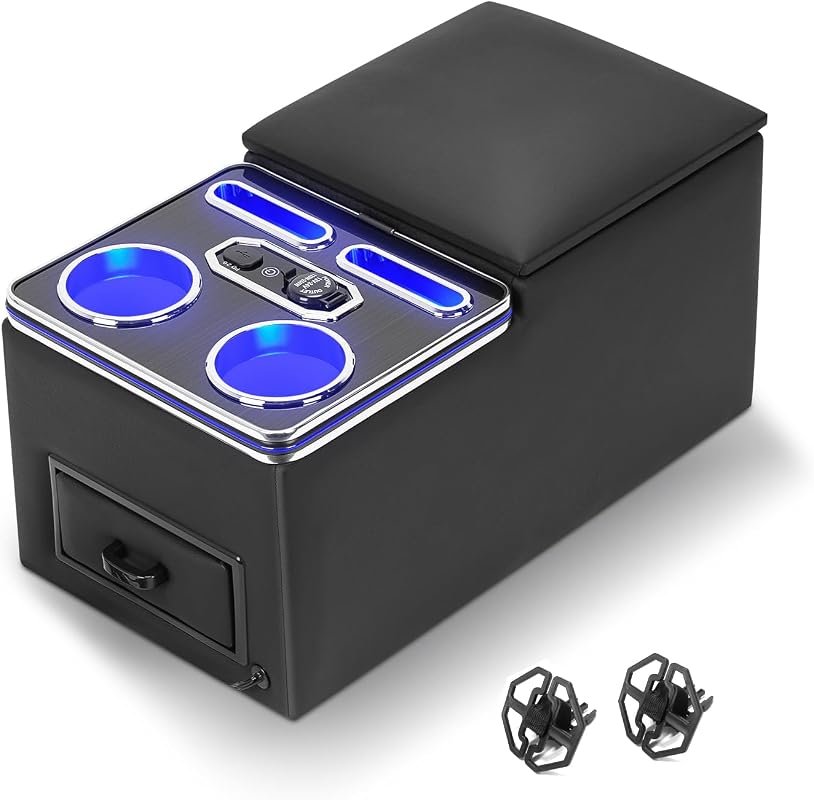 Universal Center Console with fast charging and seven-color LED lighting