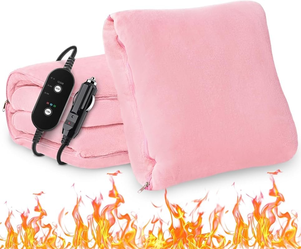 12/24V Car Heated Blanket with 4-in-1 design