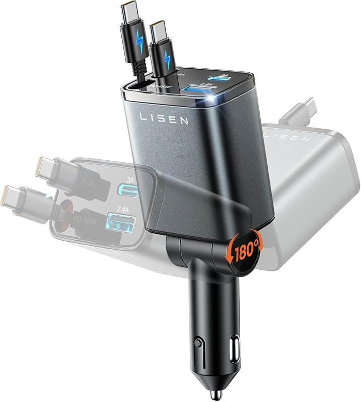 LISEN 75W Retractable Car Charger