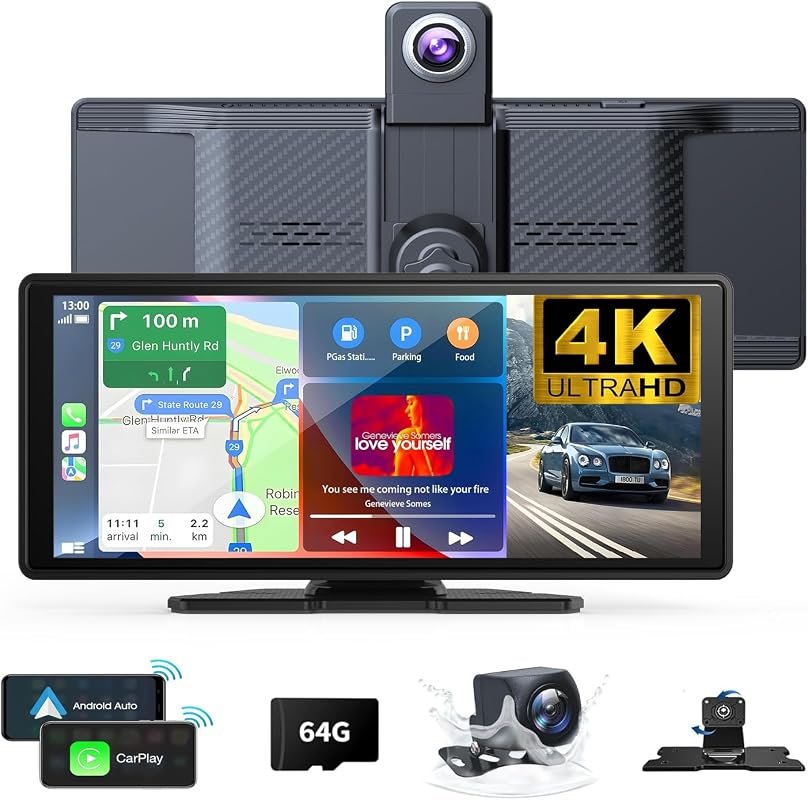 10.26-inch wireless CarPlay screen with 4K dash cam