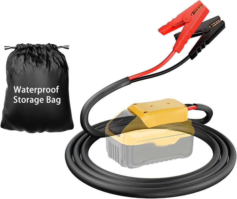 DEWALT 20V jumper cables with adapter