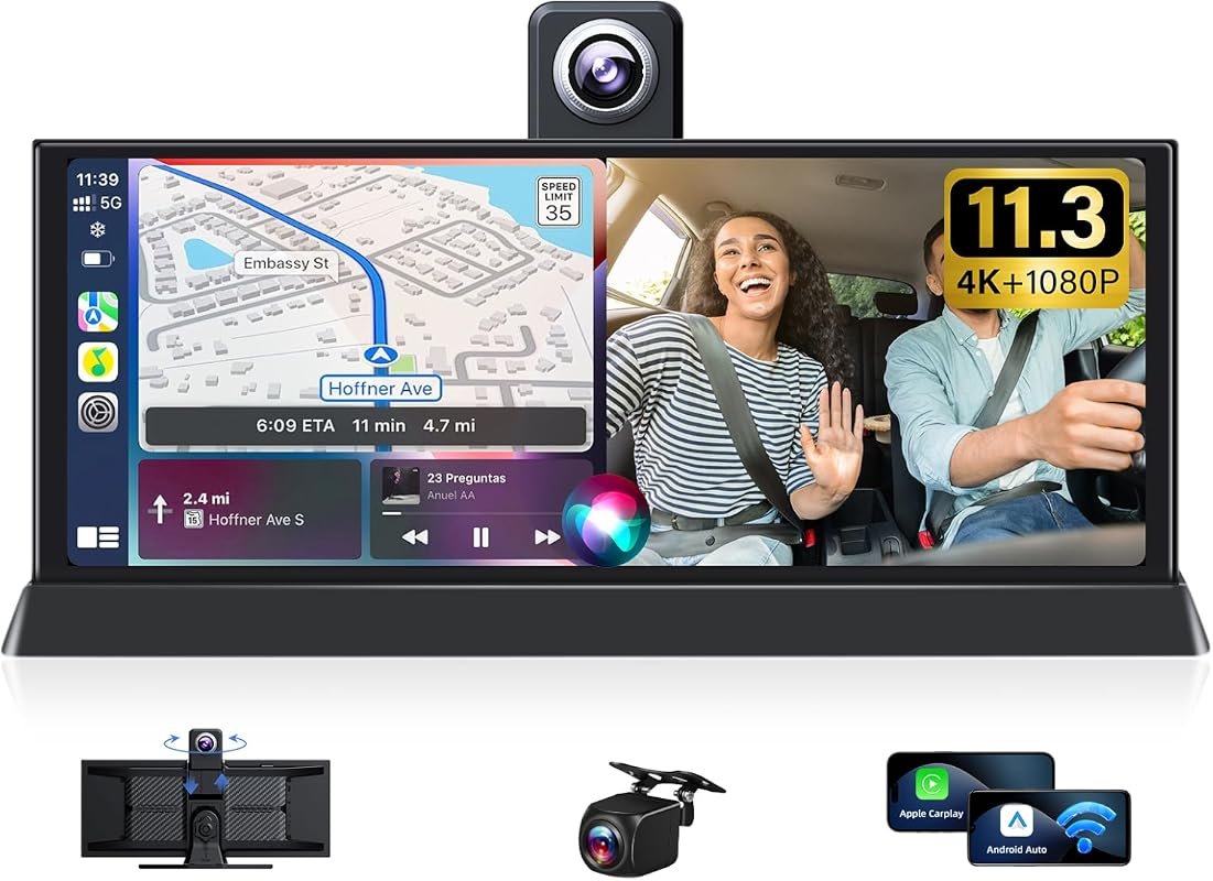 Jelkuz 11.26-inch 4K wireless CarPlay screen