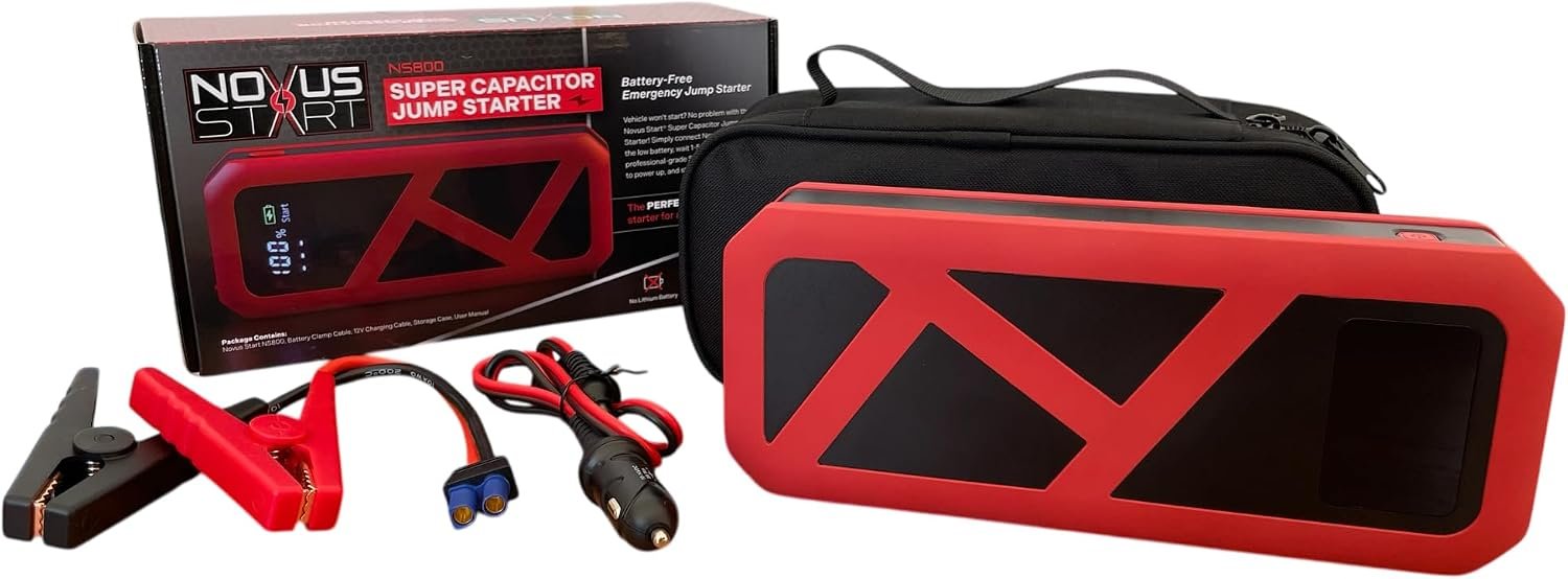Battery-free 800A supercapacitor jump starter