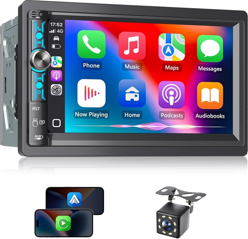 7-inch double-DIN wireless CarPlay car stereo