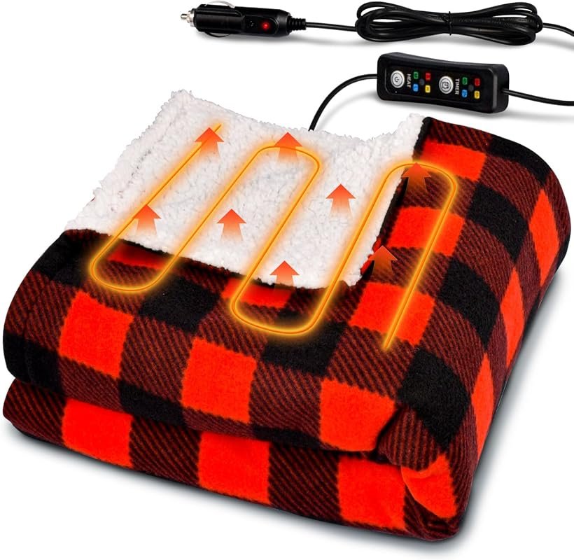 12V Car Heated Blanket with four timer settings
