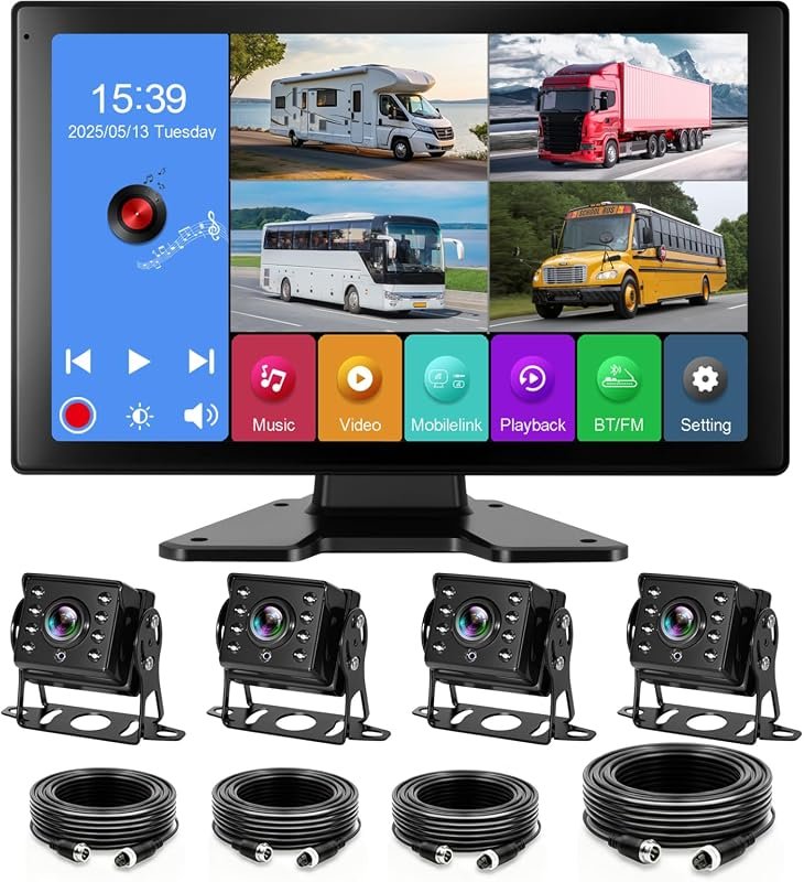 10.1-Inch 4-Channel RV Backup Camera System