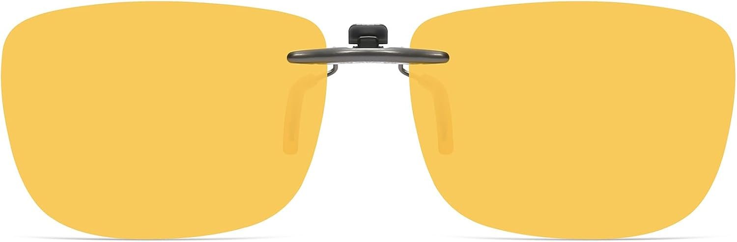 CAXMAN compact amber yellow polarized clip-on night driving glasses