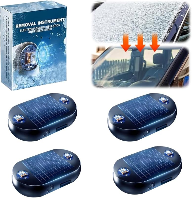 Solar anti-freeze electromagnetic car snow removal device