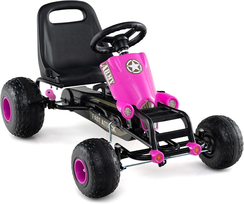 Pink Costzon Kids Pedal Go Kart