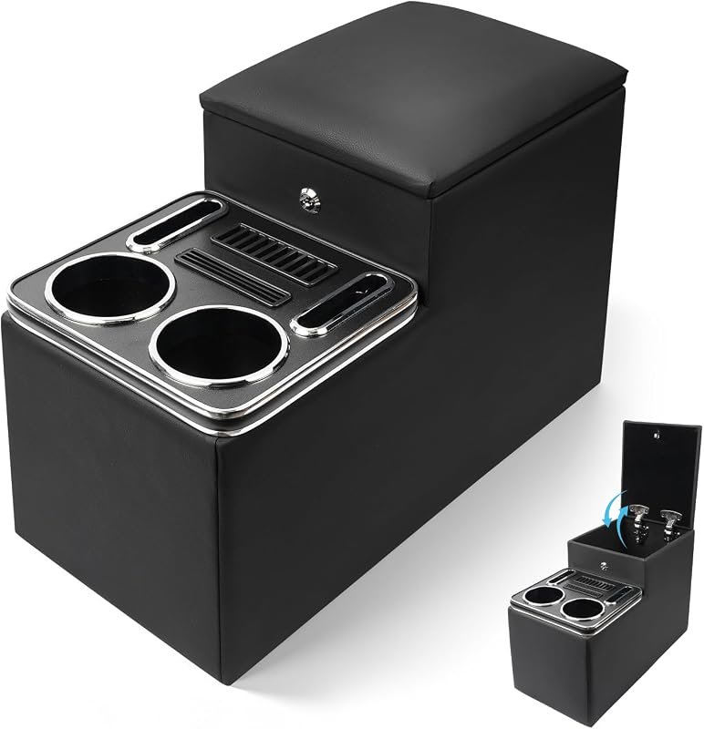 Universal Center Console Organizer with phone slots and locking storage