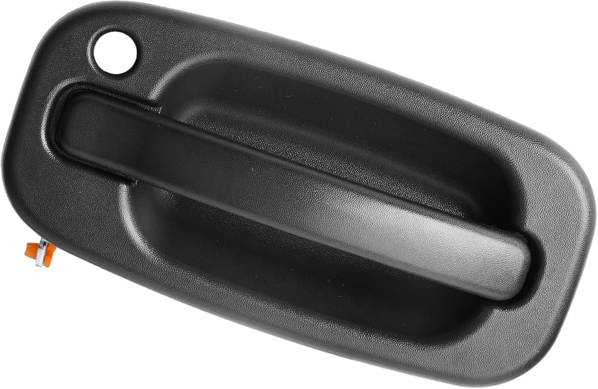 Black exterior driver-side vehicle door handle with keyhole