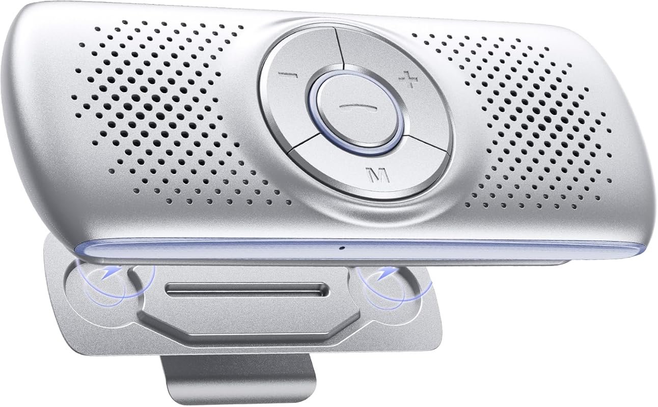 AGPTEK silver Bluetooth 5.3 car speakerphone