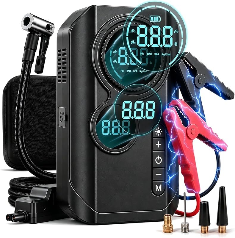 9000A jump starter with 150 PSI air compressor