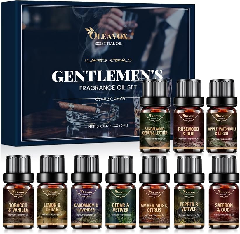 Men's Essential Oils Set with masculine fragrance blends