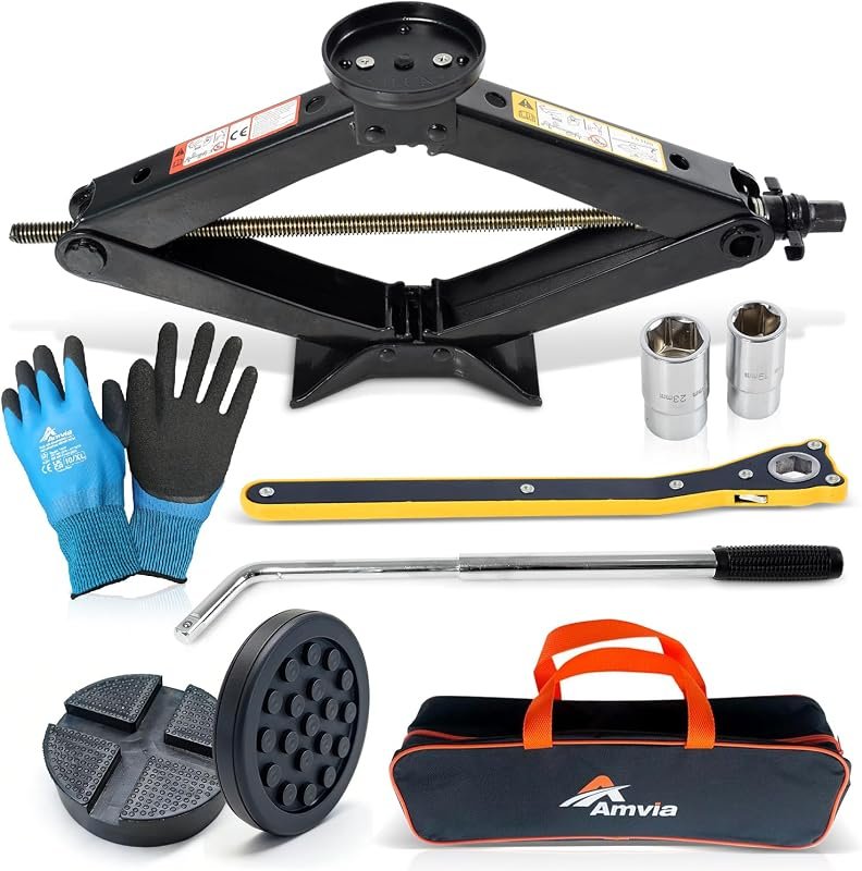 3-Ton Car Jack Kit with Cross and Flat Pads