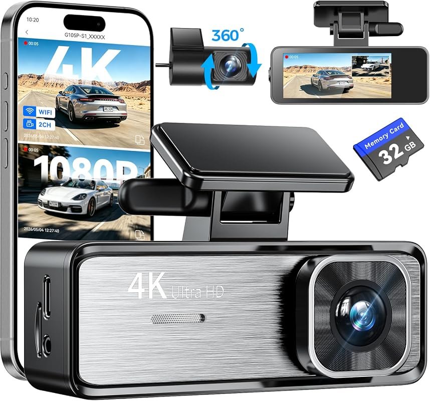 4K front and 1080P interior dual dash cam