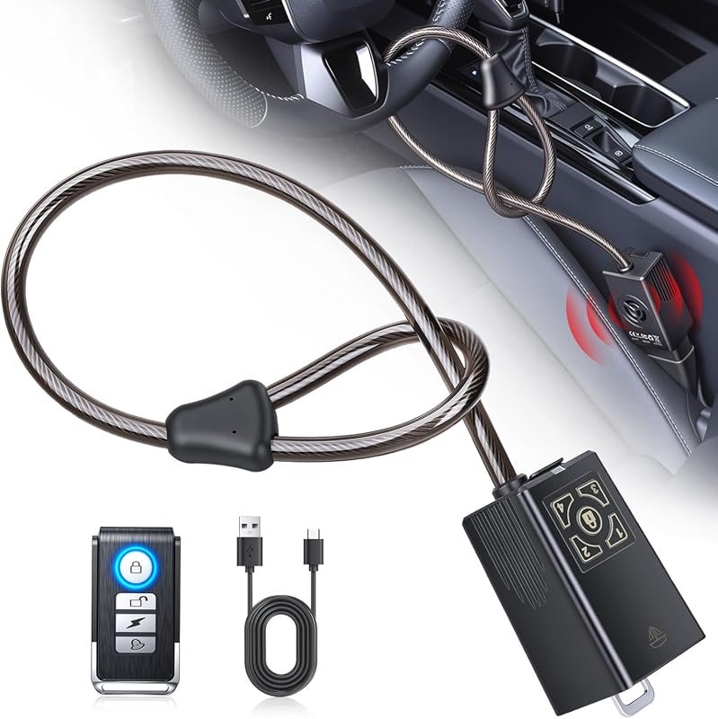 120dB Car Steering Wheel Lock with Alarm